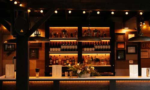 Beautiful, fully outfitted bars at multiple locations at Roxbury Barn & Estate
