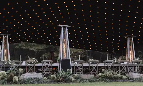 Our wedding venue provides all the patio heaters to keep your outdoor wedding in Upstate New York warm and comfortable