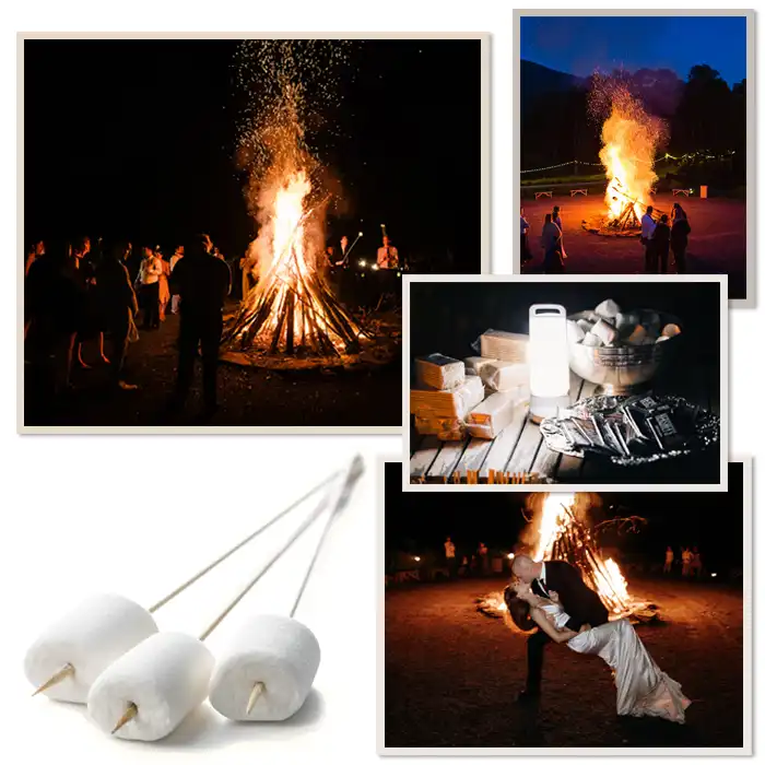 The XL bonfire finale with s'mores table