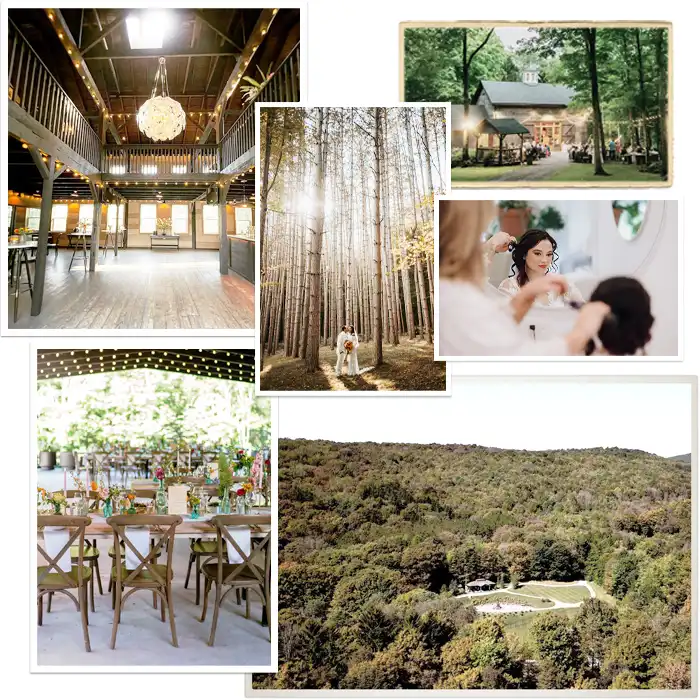 The venue and team fee at Roxbury Barn & Estate in Upstate NY
