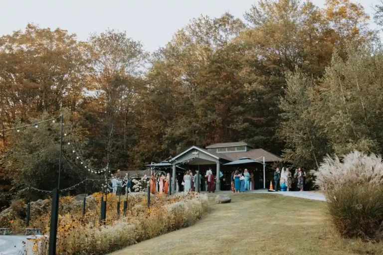 Your Midweek Mini-Wedding starts at the hilltop pavilion at Roxbury Barn & Estate in the Catskill Mountains