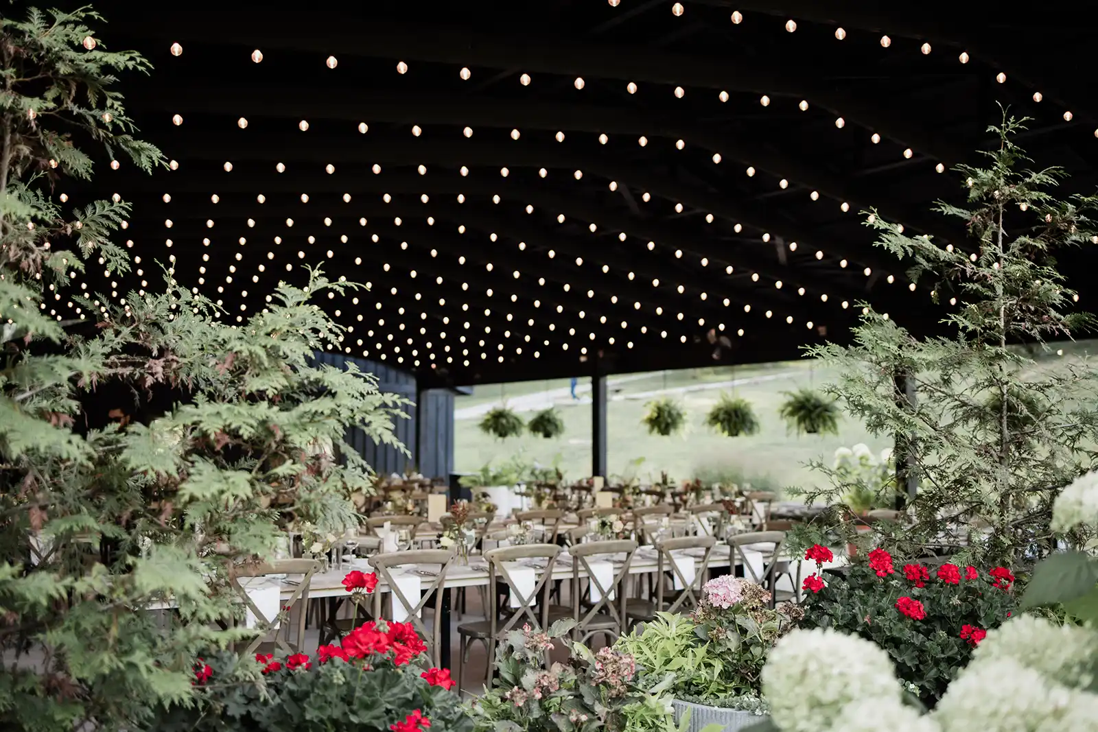 Roxbury Barn | Photo Gallery: dinner reception at the terrace